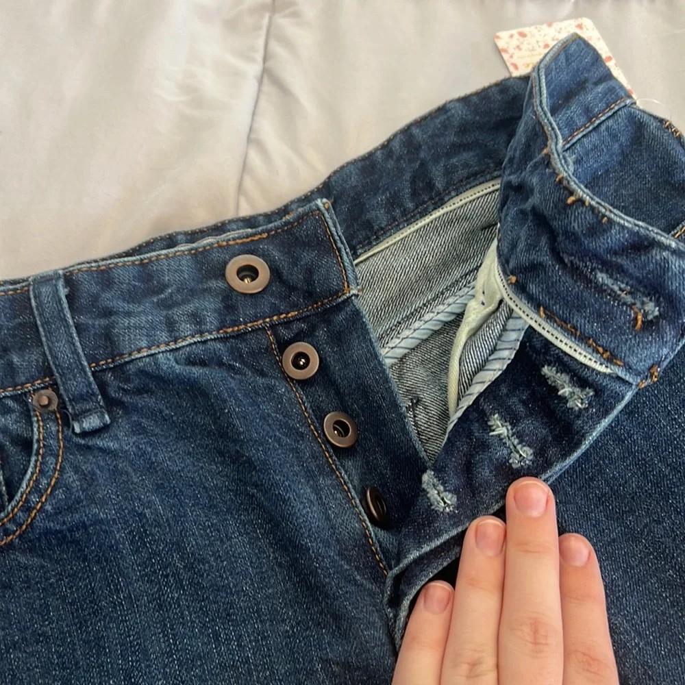 Free People Dark Blue Denim Jean Shorts